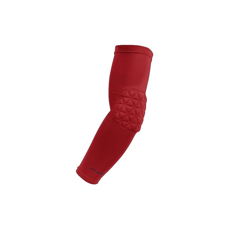 Tri-Flex Compression Arm Sleeve with Elbow Padding, Medium, Scarlet