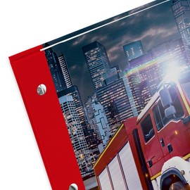 itenga itenga Zeugnismappe mit Buchschrauben erweiterbar für Kinder Jugendliche Erwachsene Mädchen Jungen Schüler (Feuerwehr)