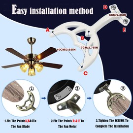 ZIYOUGOU 42’’ Replacement Ceiling Fan Blades Arms,Ceiling Fan Blade Arms,Ceiling Fan Replacement Blades,Ceiling Fan Blade Brackets,Fan blade fork,Blades For Fan Arms, Blade arm,5pc. (Antique bronze)