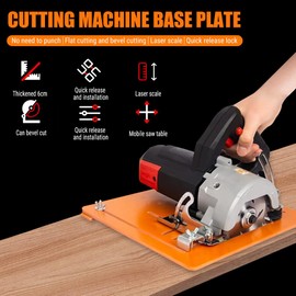 Cutting Machine Base Plate, 28 x 25 cm, Cuttable, 19 cm 4 Inch Circular Saw Guide Rail, Base Plate for Trimmer Cutter