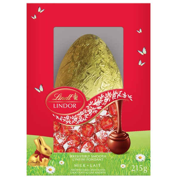 Lindt LINDOR Easter Egg Milk Chocolate Box, 215g