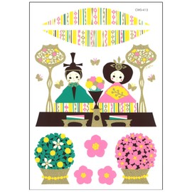Sanko Industries CWS-413 House Jida Wall Stickers, Hinamatsuri