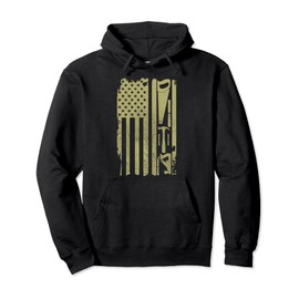USA Flag Construction Worker Handyman America Carpentry Pullover Hoodie