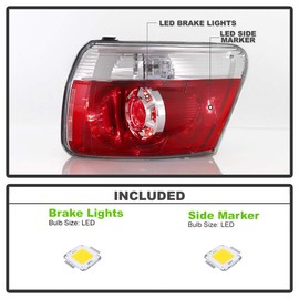 ACANII - For 2007-2012 GMC Acadia Factory Style Outer Body Mounted Tail LIghts Brake Lamps Assembly Pair Set Left+Right