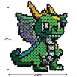 Simbrix 08249 Big Builds Dragon 1500+ brix crafts toys for boys and girls Pixel wall art and 3D display, Multicolour