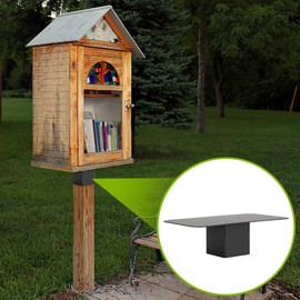DIICCYO Little Library Mount 13.9 x 7.8 x 4.1 Inch, Stable Outdoor Library Book Box Bracket Holder, Metal Storage Box Bracket Holder Suitable for 4x4 Post for Neighborhood Community and School