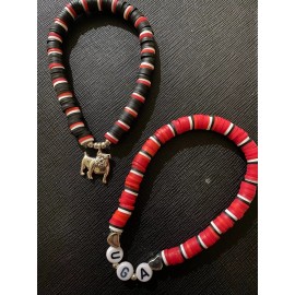 Unbranded Univ of Georgia (UGA) Football mens 5-Piece Bracelet Set Go Dawgs-Bulldog Charm