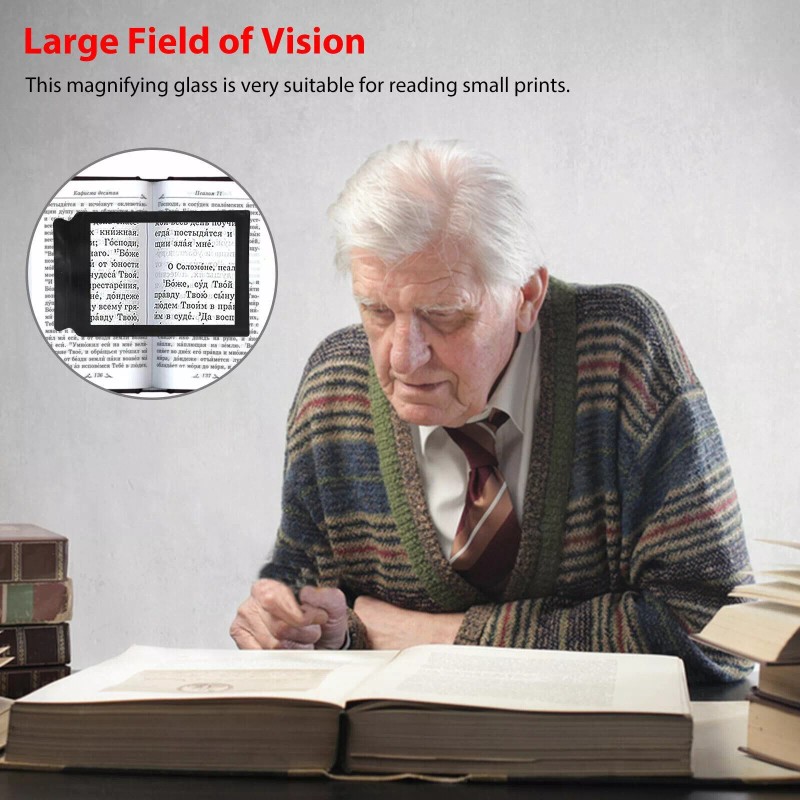 custom-sign US A4 Full Page 3x Magnifier Sheet Book Reading