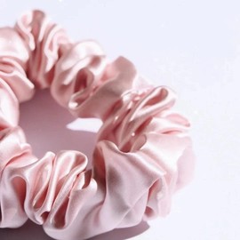 100% Real Silk Hair Scrunchie for Silky & Healthy Hair (Pink)