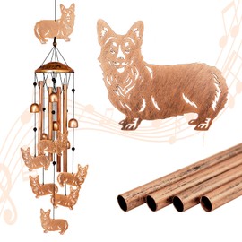 Corgi Wind Chimes for Outside, Metal Windchimes Outdoors, Corgi Gifts for Women/Men, Memorial/Birthday Gifts, Garden Decor for Outside, Patio or Yard, Durable Chimes for Outdoors