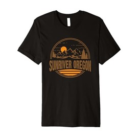 Vintage Sunriver, Oregon Mountain Hiking Souvenir Print Premium T-Shirt