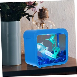 COLLBATH Miniature Desktop Fish Tank with Light Detachable Ecological Landscape Box Small Aquarium for Betta Fish and Breeding for Home Decor and Office Use