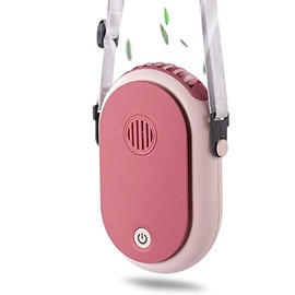 Portable Hanging Neck Fan Hands free Personal Fan Rechargeable Wearable USB Fans with an adjustable lanyard for Women Kids Girls Men Outdoor Travel Camping Park (Pink)