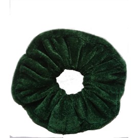 AADYA® Pair of Extra Large (15CM) Velvet Hair SCRUNCHIES Elastic Scrunchy Hair BOBBLES (BOTTOL Green)