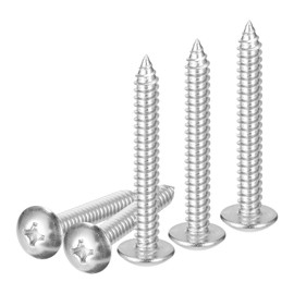 DTGN #14x2 Sheet Metal Screws - 30 Pack - for Wood, Furniture - 304 Stainless Steel Phillips Truss Head Self Tapping Tip Wood Screws - Silver