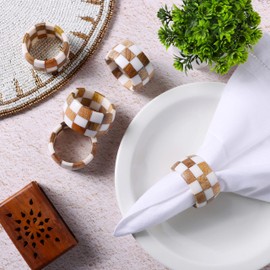 Set of 12 Napkin Rings Napkin Holder Buckles, Easter Napkin Rings, Napkin Rings for Dinner Table Decor, Wedding, Banquet, Party - Brown Cinnamon