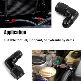 CNWZYMX 90 Degree AN10 Female to AN10 Male Flare Swivel Hose Fitting Adapter Elbow Coupler Aluminum Black 2PCS