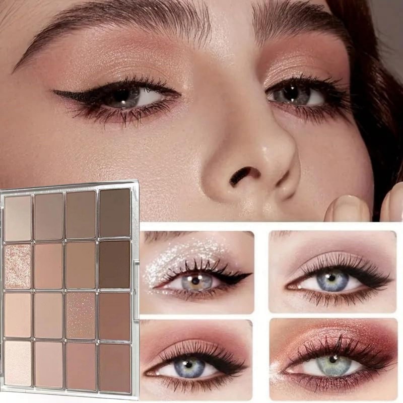 16 Colours Brown Grey Nude Eye Shadows Palette,Nude Eyeshadow Palette,Long