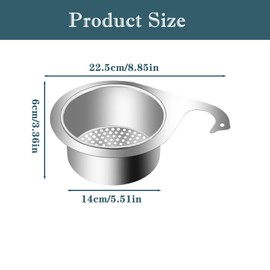 2 Pieces Sink Drain Strainer Kitchen Sink Strainer Basket Side Drain Sink New Stainless Steel Swan Drain Basket for Kitchen Sink for Home Kitchens Kitchens Restaurants Cafes
