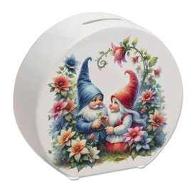 Loving Garden Gnomes Money Box Romantic Gnomes Couple in Love Fairytale Garden Statues Lovers