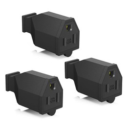 NEMA 5-15P Electrical Replacement Plugs ,3 Prong Power Replacement Type, Extension Cord Ends 125V 15A 2Pole 3Wire Male Plug，Ground Neutral Generator Plug,Male 3-Pack