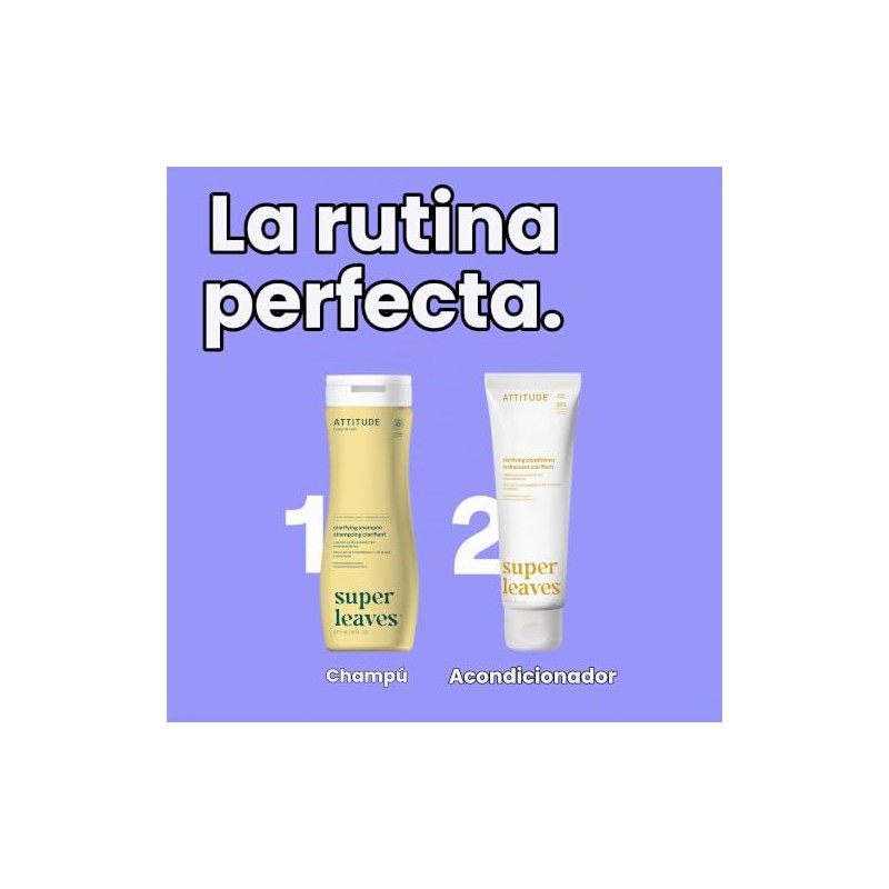 Attitude Natural Shampoo - Clarifying, White Tea and Lemon Leaves,