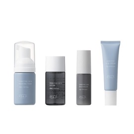 OSAJI Sensitive Skin Trial Set "Skin Care Line that thoroughly thinks about sensitive skin to prevent dryness and eliminate irritating ingredients as much as possible" Facial Cleansing Foam 30ml & Lotion 45ml & Moisturizer 20g & Cream 15g