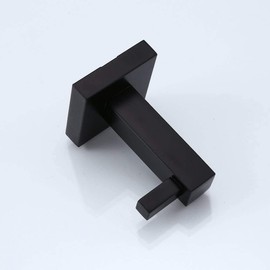 Single Black Hook LJLink Wall Clothes Hook SUS 304 Stainless Steel Wall Mounted Heavy Duty Modern Bath Hook for Coat Robe Towel Hat Hanger Home Bathroom Kitchen Bedroom Hotel Toilet Garage, 1 Pack