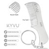 KYVU A25 Metal Moustache & Beard Comb with Keyring for