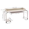 KOLHGNSE Overbed Table Adjustable Height Width, Rolling Computer Desk, Large