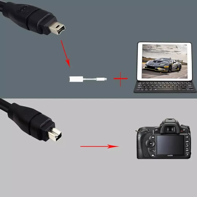 Jintooyun 진투윤 6피트 FireWire IEEE 1394 케이블 4핀 대 남성