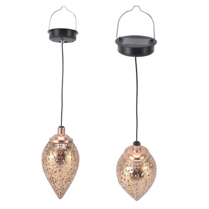 Solar Powered Patio Lamp LED Hanging Light Retro Decorative Lantern