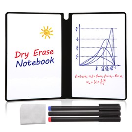 Portable Small WhiteBoard, 9.5" x 7" Mini Magnetic Dry Erase Board, Erasable Notebook with 3 Color Marker Pens & 1 Eraser for Clear (Pink)