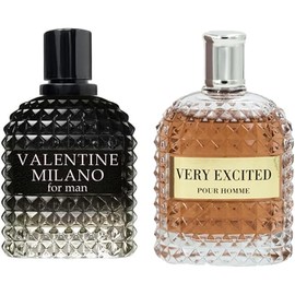 Valentine Milano and Very Excited Cologne for Men (Inspired by Valentino Milano) Eau De Parfum and Eau De Toilet 3.4oz Fl Oz/100ml each, Wonderful Gift, Masculine Scent for All Skin Types (Pack of 2)