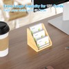Sleek Bamboo Acrylic Business Card Holder for Reception, Office Desk,