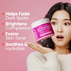 SeoulCeuticals Korean Kojic Acid Cream Dark Spot Remover + Glycolic Acid + Niacinamide + Cica + HA Moisturizer - Cruelty Free K Beauty Skincare 2oz