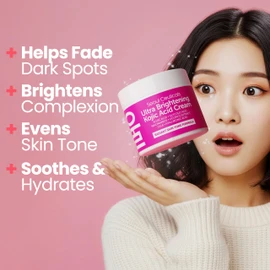 SeoulCeuticals Korean Kojic Acid Cream Dark Spot Remover + Glycolic Acid + Niacinamide + Cica + HA Moisturizer - Cruelty Free K Beauty Skincare 2oz