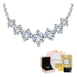 Collar Moissanita Plata S925 Mujer Joyería Novia Regalo Caja