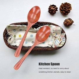Wooden Spoon, Portable Rice Soup Dessert Spoon Kitchen Utensil for Cooking