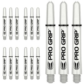 Bullydarts Target Pro Grip Dart Shafts with Locking Rings - 15 Shafts (5 Sets), white, Medium - 48mm
