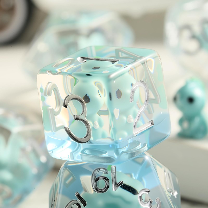 Dinosaur D&D Dice Set 7PCS Polyhedral Dice for Dungeons and
