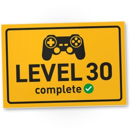 DankeDir! Level 30 complete - Schild 30 x 20 cm - Geburtstagsdeko Geburtstagskarte Partydeko Geschenkidee - 30er 30 Jahre Freund 30. Geburtstag Geburtstagsgeschenk Geschenk Männer Gamer