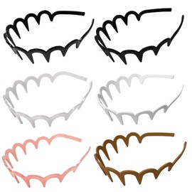 YONOY Stay Stylish 6Pcs Zig Zag Shark Tooth Headbands! Chic U Shaped Hair Bands Featuring Wavy Teeth – Essential Hair Accessories for Women & Girls (6 Colors)