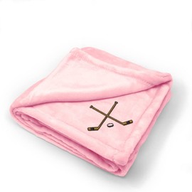 Nursery Bedding Baby Blankets for Boys & Girls Hockey Sticks Polyester Soft Plush Receiving Swaddle Pink Design Only