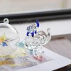 Crystal Elephant Figurines Mother Son Glass Elephants with Trunk Up