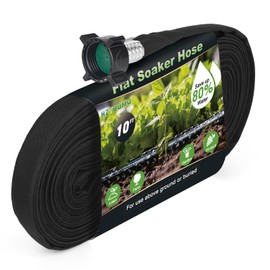 HZYOUMU Flat Soaker Hose 10FT for Efficient Watering Tree - Durable Double Layer Design for Gardens, Lawns, and Vegetable Fields (10FT)