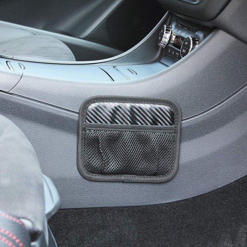 Napolex Fizz-1110 Carbon Style Mesh Pocket, Compact Size, Car Accessories,