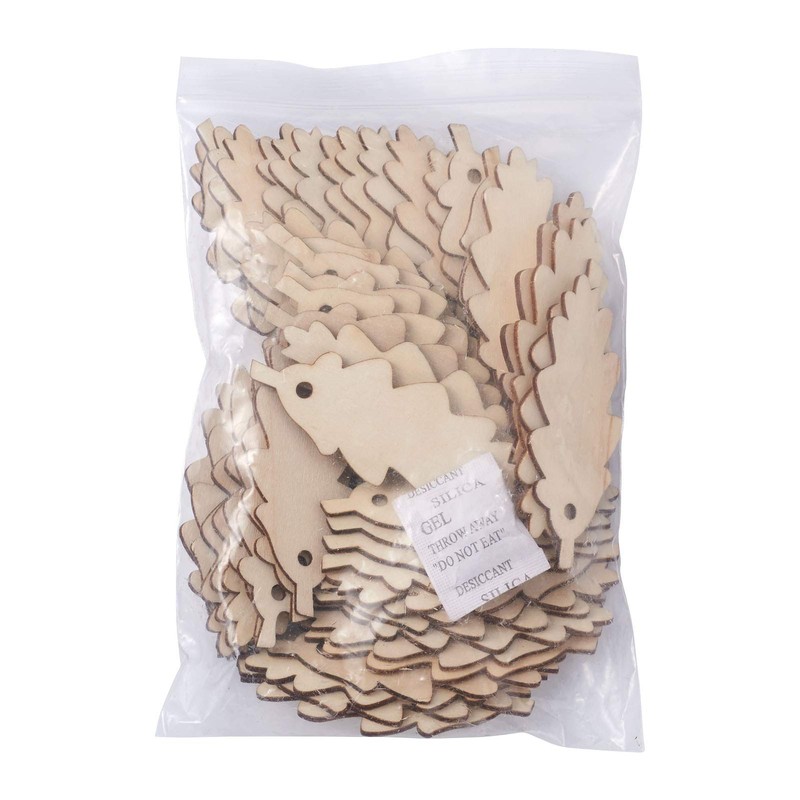 Cheriswelry 50pcs Unfinished Wooden Leaf Pendants Natural Wood Tree Leavse