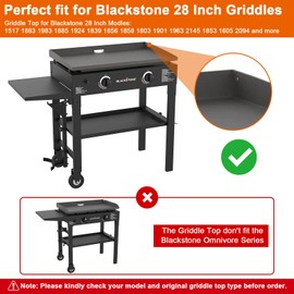 28 Inch Griddle Top for Blackstone with Spatula Set, Flat Top Griddle Replacement Part for Blackstone 2 Burner 1517 1853 1605 with Rear Grease System, Powder Coated Steel Healthy Non-Toxic Durable