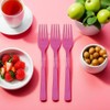 Unique Hot Pink Solid Plastic Forks (18ct) - Durable &